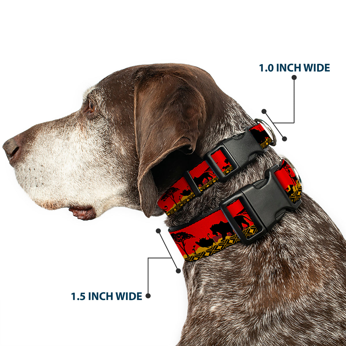 Plastic Clip Collar - Mufasa & Simba JUST CAN'T WAIT TO BE KING/Family Silhouette Dog Collars Plastic Clip Side Release Disney