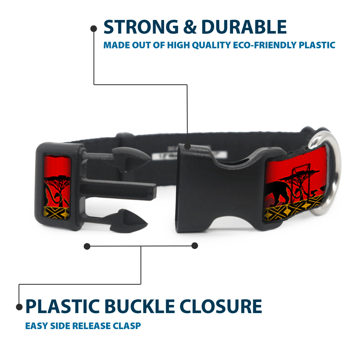 Plastic Clip Collar - Mufasa & Simba JUST CAN'T WAIT TO BE KING/Family Silhouette Dog Collars Plastic Clip Side Release Disney