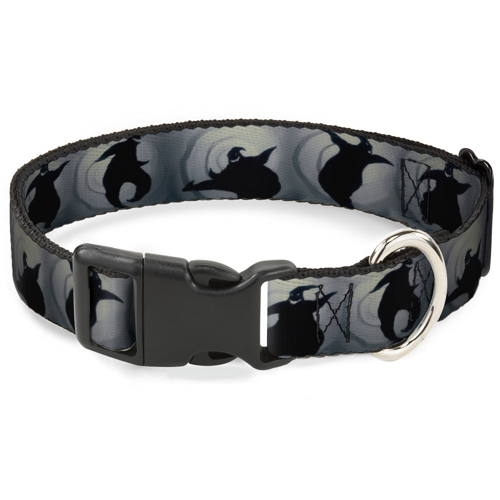 Plastic Clip Collar - Oogie Boogie Silhouette Poses Gray/Black Dog Collars Plastic Clip Side Release Disney