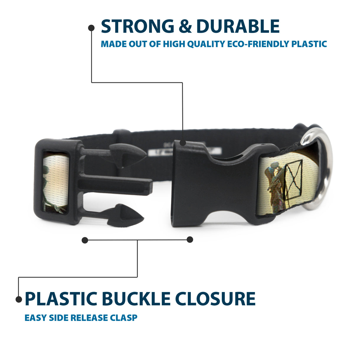 Plastic Clip Collar - NBC Jack & Sally Moon Scenes Dog Collars Plastic Clip Side Release Disney