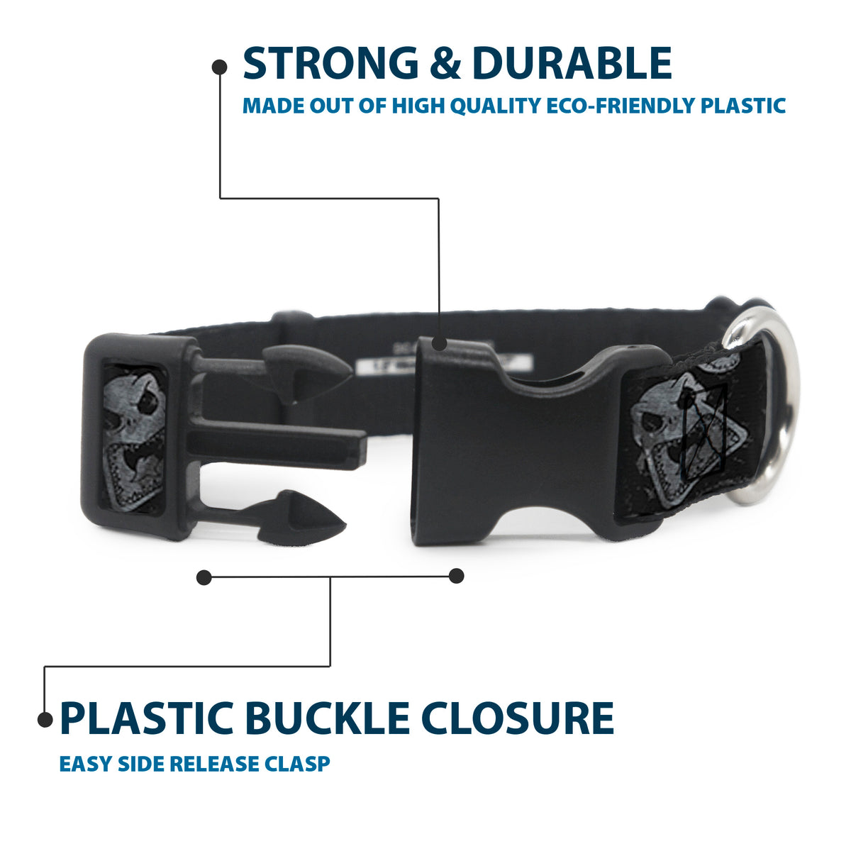 Plastic Clip Collar - NBC Jack Expressions Scattered Weathered Dog Collars Plastic Clip Side Release Disney