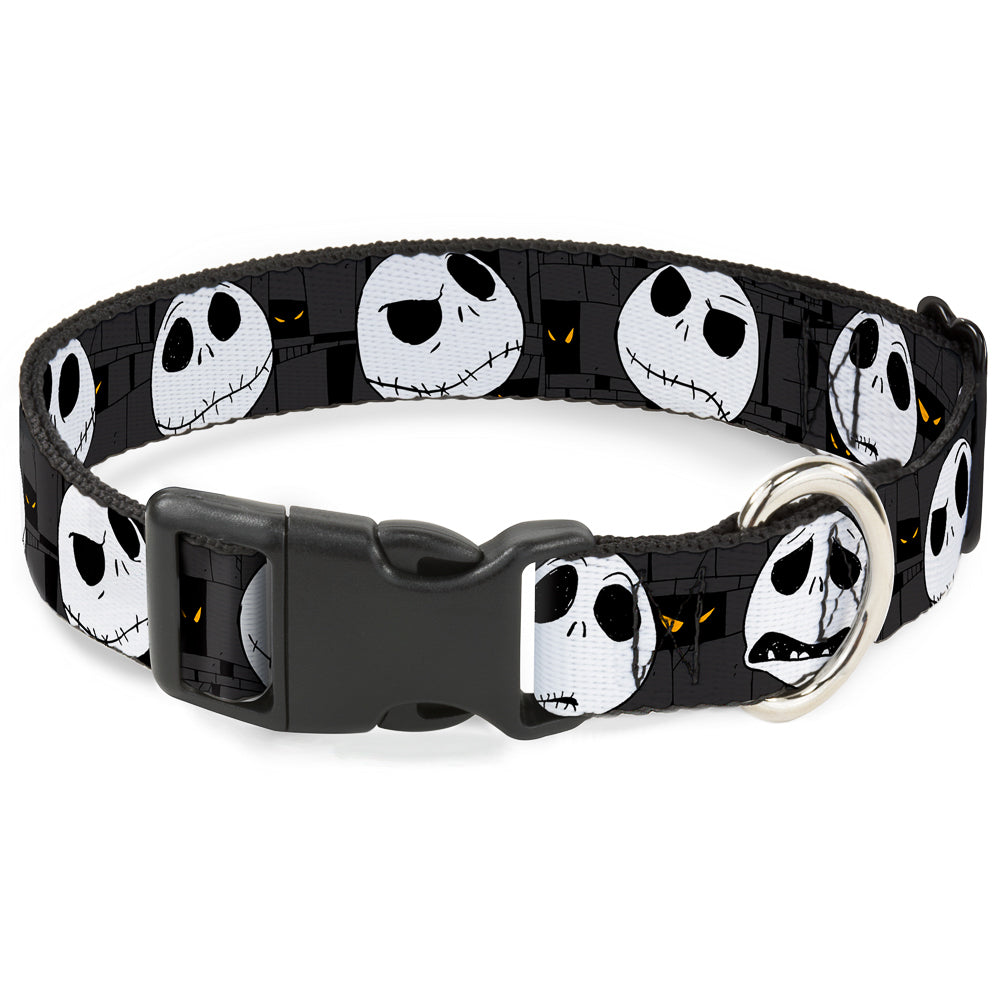 Plastic Clip Collar - Nightmare Before Christmas Jack Expressions Gray Dog Collars Plastic Clip Side Release Disney