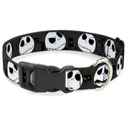 Plastic Clip Collar - Nightmare Before Christmas Jack Expressions Gray Dog Collars Plastic Clip Side Release Disney