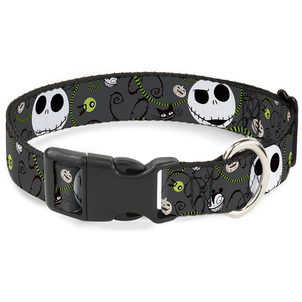 Plastic Clip Collar - NBC Jack Expressions/Halloween Elements Gray Dog Collars Plastic Clip Side Release Disney
