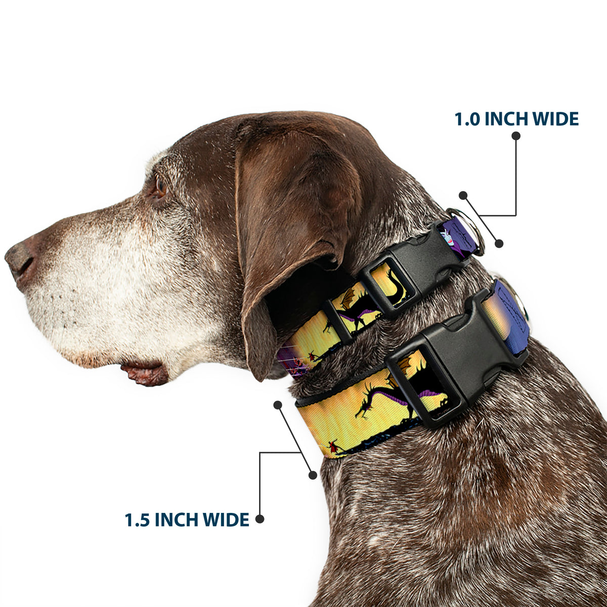 Plastic Clip Collar - Maleficent Poses Dog Collars Plastic Clip Side Release Disney