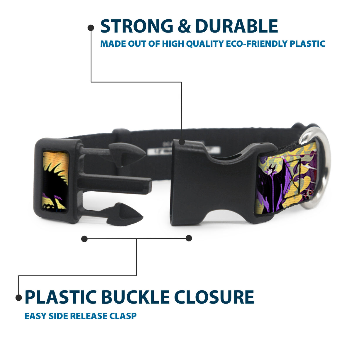 Plastic Clip Collar - Maleficent Poses Dog Collars Plastic Clip Side Release Disney