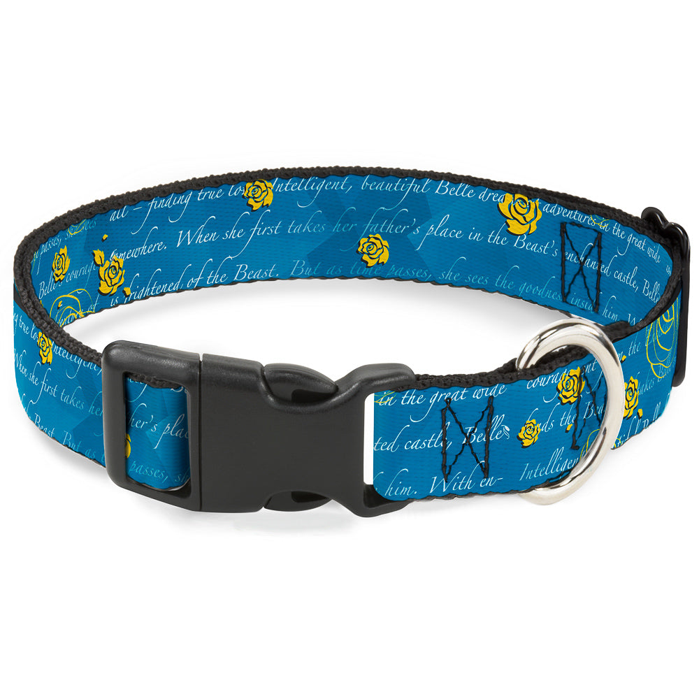 Plastic Clip Collar - Beauty & the Beast Story Script Dog Collars Plastic Clip Side Release Disney