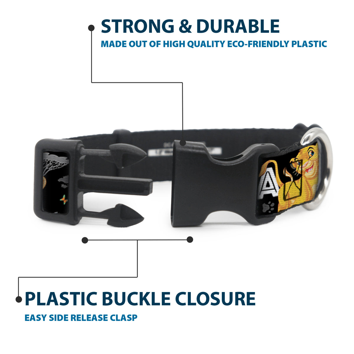 Plastic Clip Collar - Lion King Simba & Nala HAKUNA MATATA Dog Collars Plastic Clip Side Release Disney