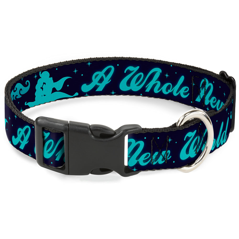 Plastic Clip Collar - Aladdin & Jasmine Silhouette A WHOLE NEW WORLD Dog Collars Plastic Clip Side Release Disney