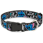 Plastic Clip Collar - Stitch Poses/Mini Scrump Scattered Dog Collars Plastic Clip Side Release Disney