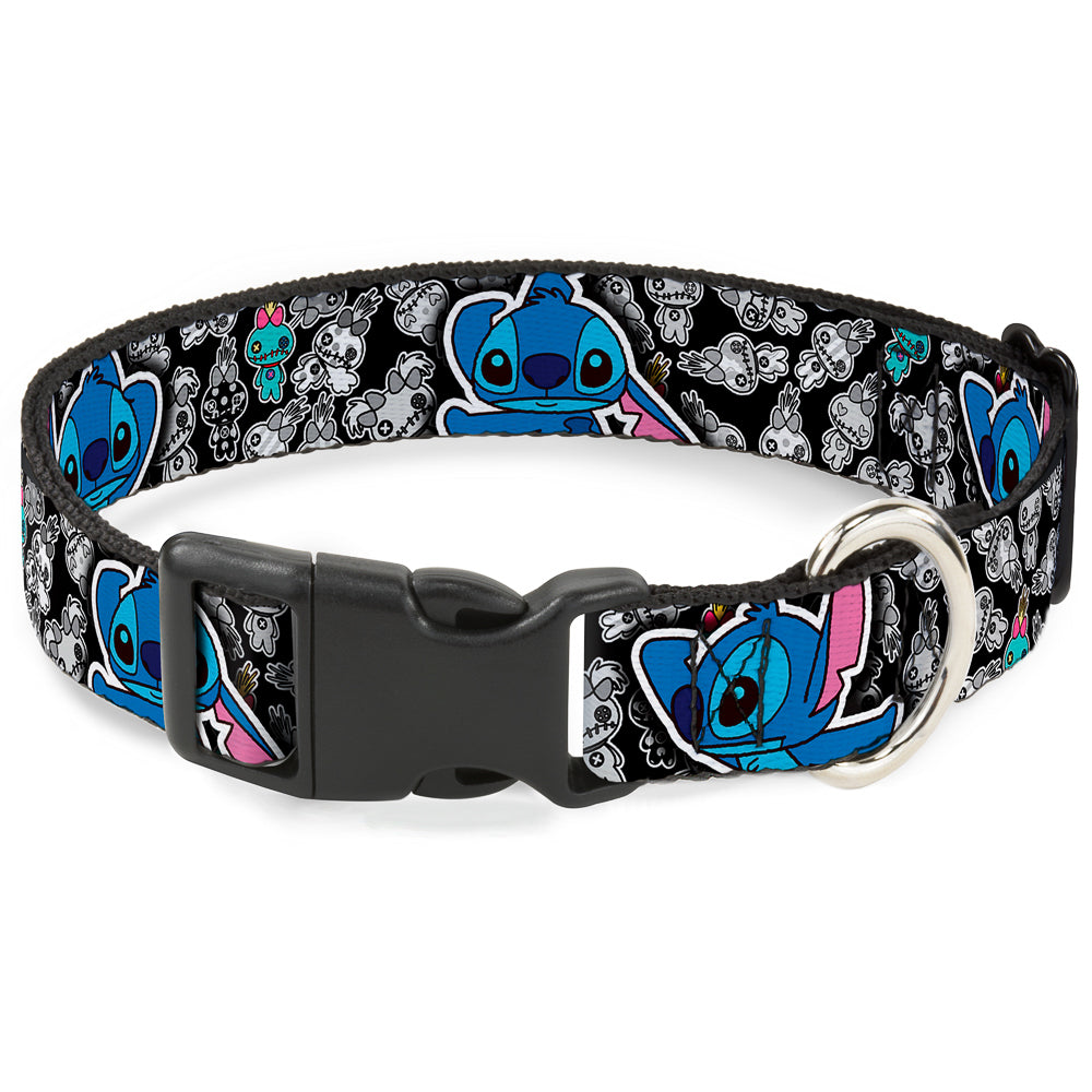 Plastic Clip Collar - Stitch Poses/Mini Scrump Scattered Dog Collars Plastic Clip Side Release Disney
