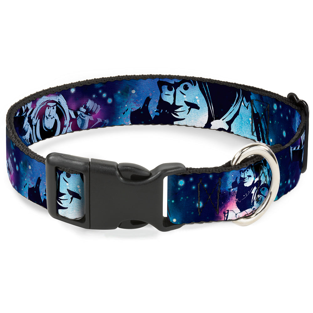 Plastic Clip Collar - Buzz Lightyear Poses Galaxy Blues Dog Collars Plastic Clip Side Release Disney