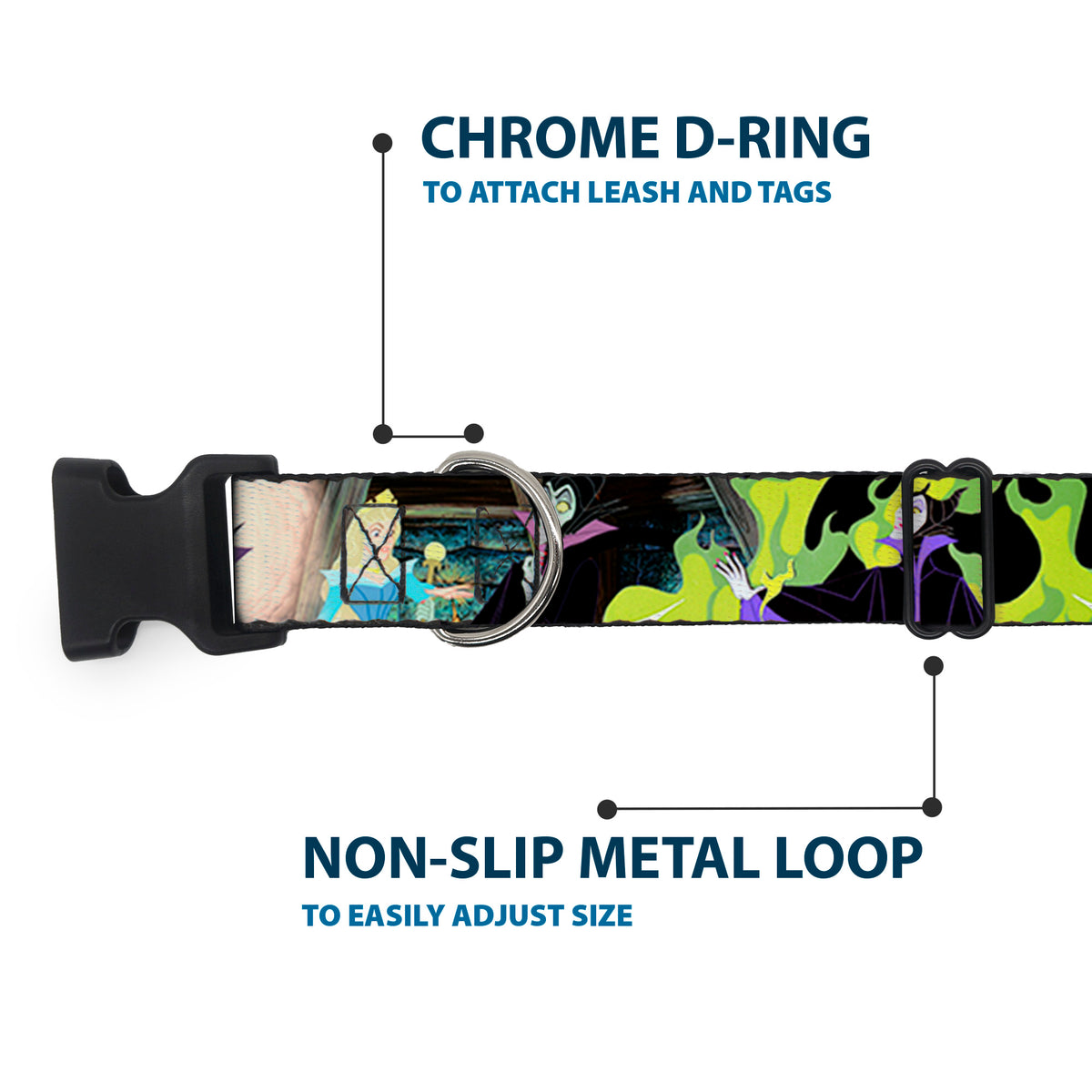 Plastic Clip Collar - Princess Aurora & Maleficent Scenes Dog Collars Plastic Clip Side Release Disney