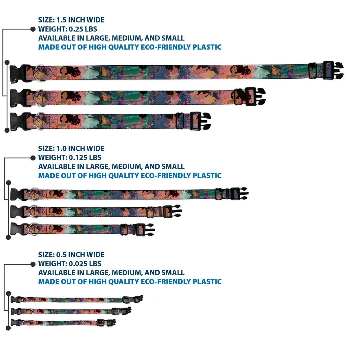 Plastic Clip Collar - Pocahontas & John Smith Scenes Dog Collars Plastic Clip Side Release Disney