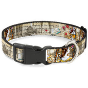Plastic Clip Collar - Belle Sketch Poses/Story Script Dog Collars Plastic Clip Side Release Disney