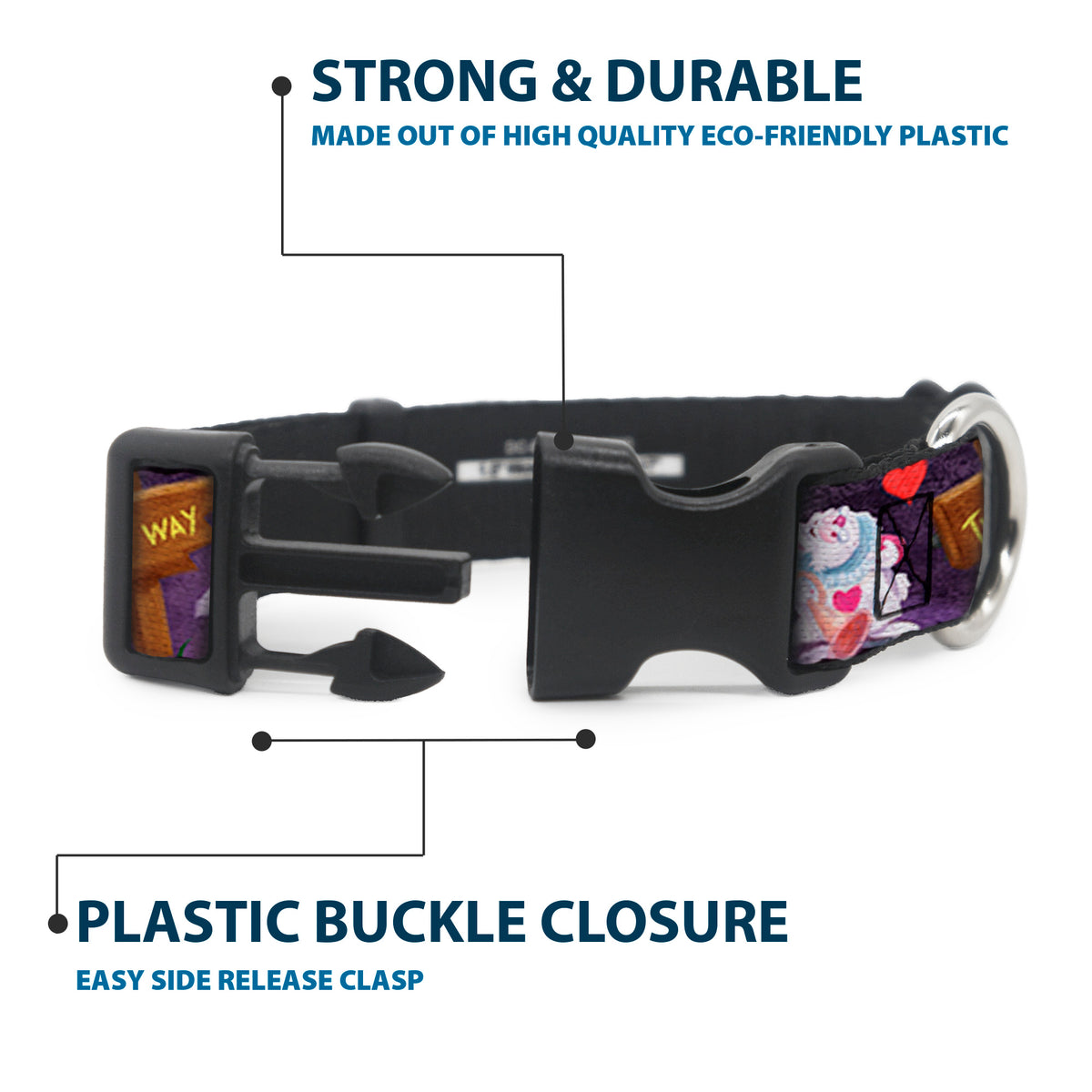 Plastic Clip Collar - Alice & the Queen of Hearts Scenes Dog Collars Plastic Clip Side Release Disney