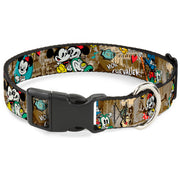 Plastic Clip Collar - Mickey & Minnie Croissant de Triomphe Scenes Dog Collars Plastic Clip Side Release Disney