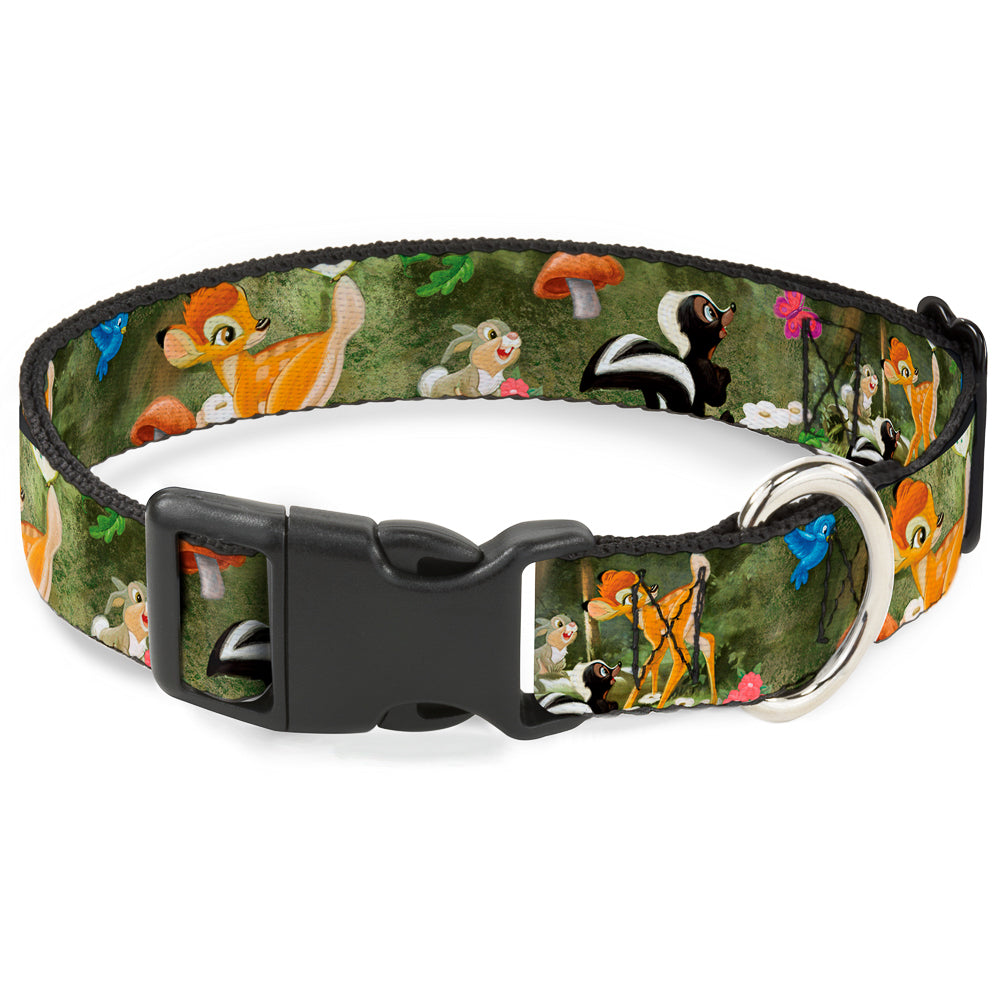 Plastic Clip Collar - Bambi & Friends Scene Dog Collars Plastic Clip Side Release Disney
