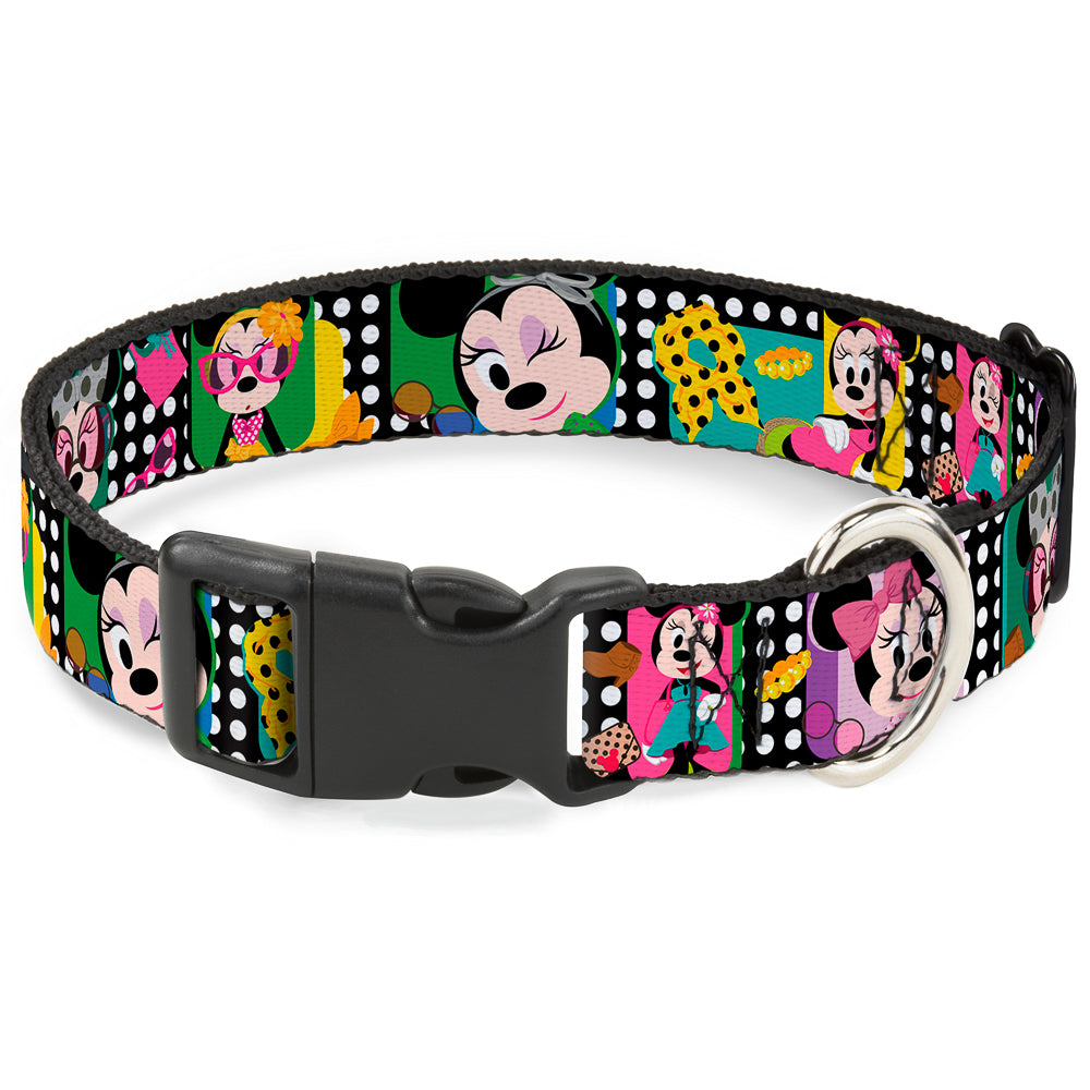 Plastic Clip Collar - Mini Minnie Fashion Poses/Polka Dot Black/White/Multi Color Dog Collars Plastic Clip Side Release Disney