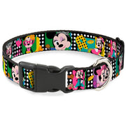 Plastic Clip Collar - Mini Minnie Fashion Poses/Polka Dot Black/White/Multi Color Dog Collars Plastic Clip Side Release Disney