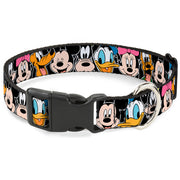 Plastic Clip Collar - Classic Disney Character Faces Black Dog Collars Plastic Clip Side Release Disney