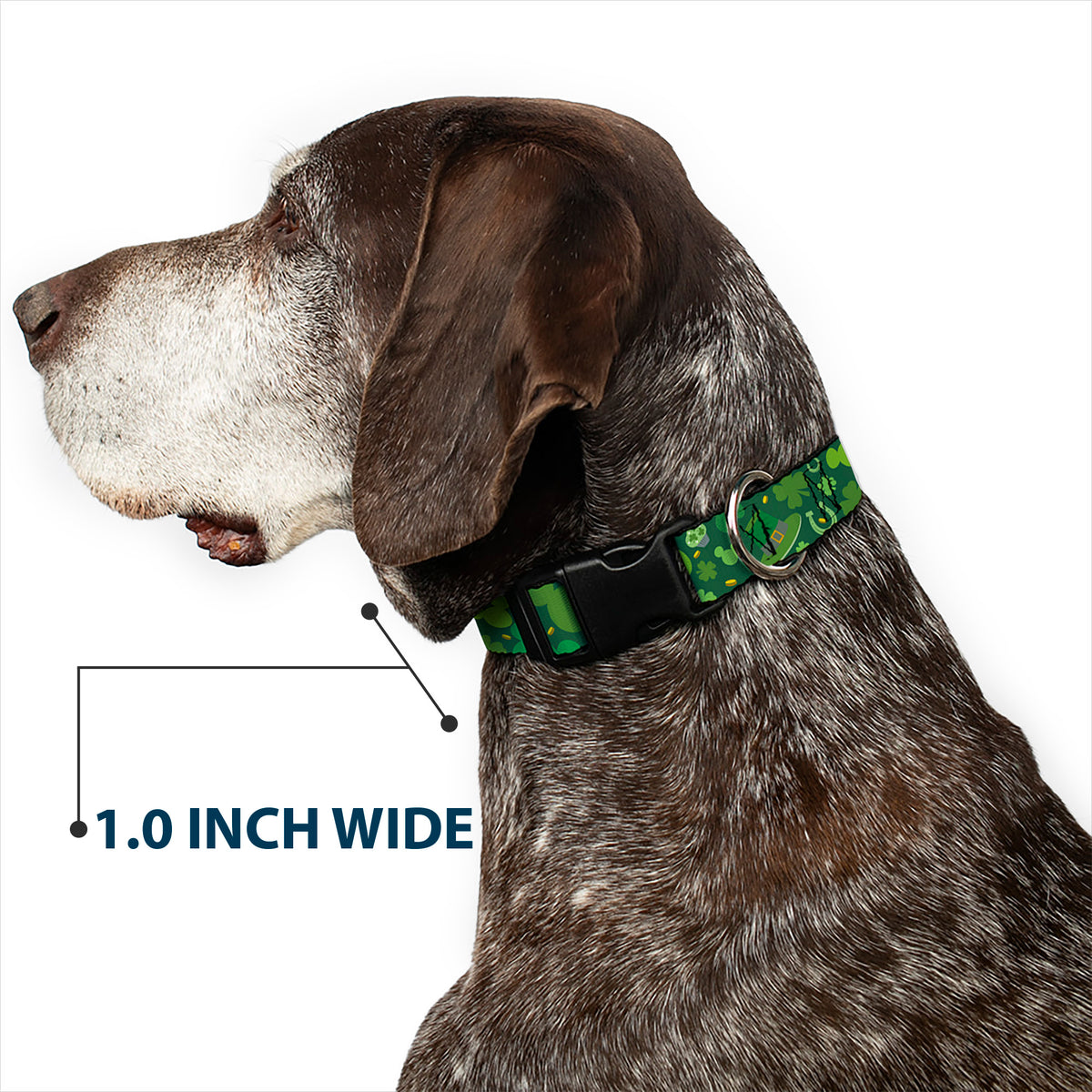 Plastic Clip Collar - St. Patrick's Day Mickey Collage Greens Dog Collars Plastic Clip Side Release Disney