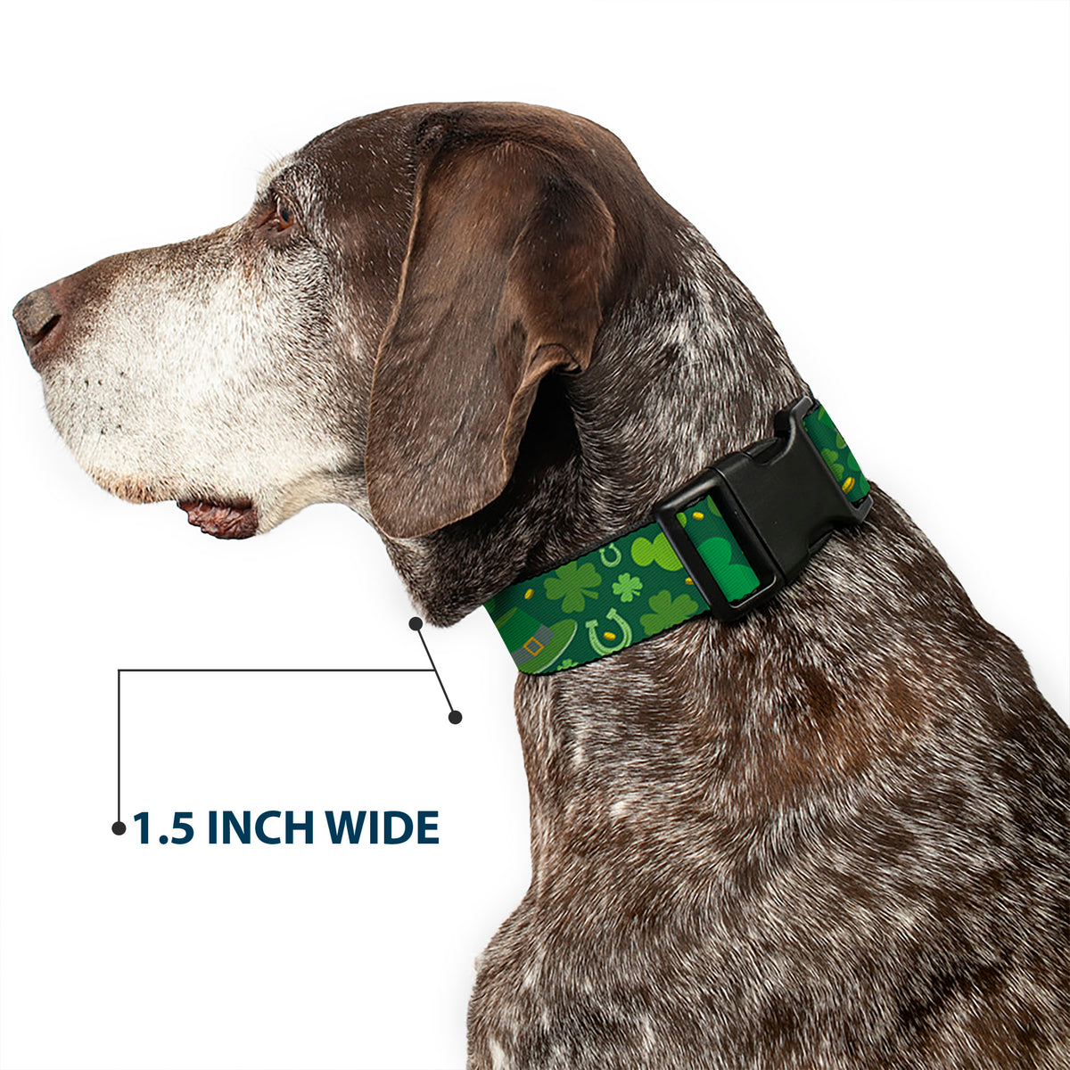 Plastic Clip Collar - St. Patrick's Day Mickey Collage Greens Dog Collars Plastic Clip Side Release Disney