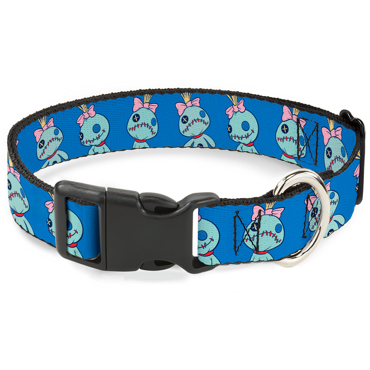 Plastic Clip Collar - Lilo and Stitch Scrump Poses Blue Dog Collars Plastic Clip Side Release Disney