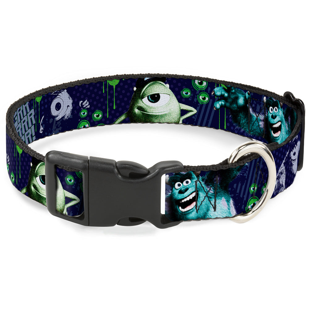 Plastic Clip Collar - Monsters University Sully & Mike Poses/GRRRRR! Dog Collars Plastic Clip Side Release Disney