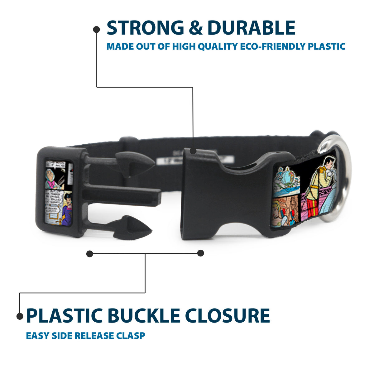 Plastic Clip Collar - Cinderella Movie Panels & Quotes Dog Collars Plastic Clip Side Release Disney