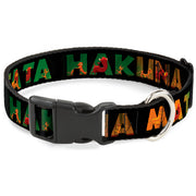 Plastic Clip Collar - HAKUNA MATATA Black/Lion King Scenes Dog Collars Plastic Clip Side Release Disney