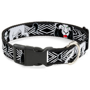 Plastic Clip Collar - Lion King Scar Poses White/Black Dog Collars Plastic Clip Side Release Disney