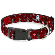 Plastic Clip Collar - Queen of Hearts Poses/Hearts/Cards Reds/Black Dog Collars Plastic Clip Side Release Disney