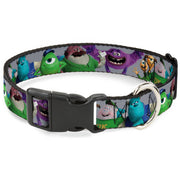 Plastic Clip Collar - Monsters University Character Lineup Gray Dog Collars Plastic Clip Side Release Disney