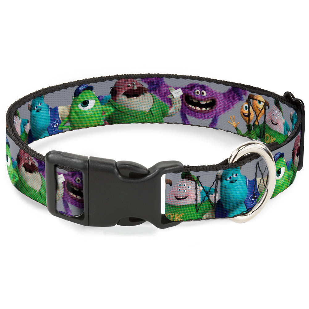Plastic Clip Collar - Monsters University Character Lineup Gray Dog Collars Plastic Clip Side Release Disney