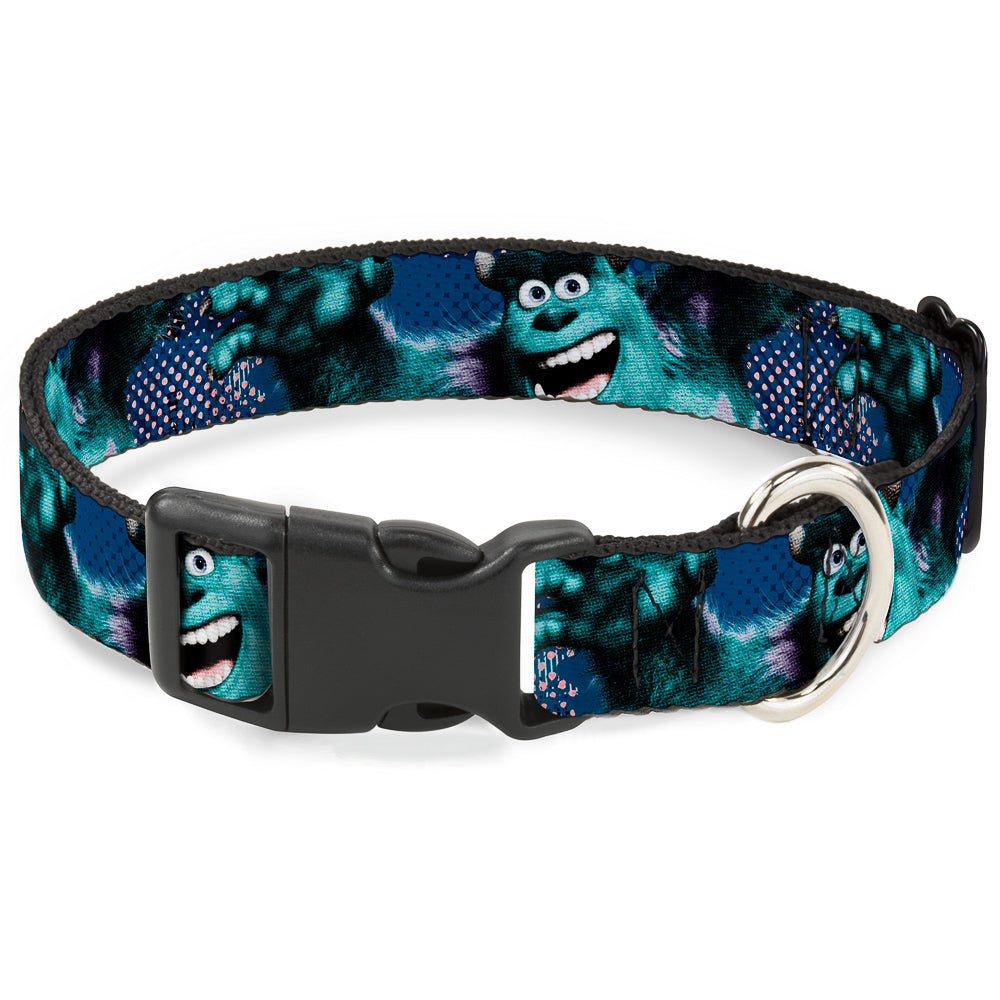 Plastic Clip Collar - Sulley Scare Pose/Dots Blues/White Dog Collars Plastic Clip Side Release Disney