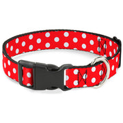 Plastic Clip Collar - Minnie Mouse Polka Dots Red/White Dog Collars Plastic Clip Side Release Disney
