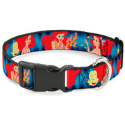 Plastic Clip Collar - The Little Mermaid Under the Sea Scenes Dog Collars Plastic Clip Side Release Disney