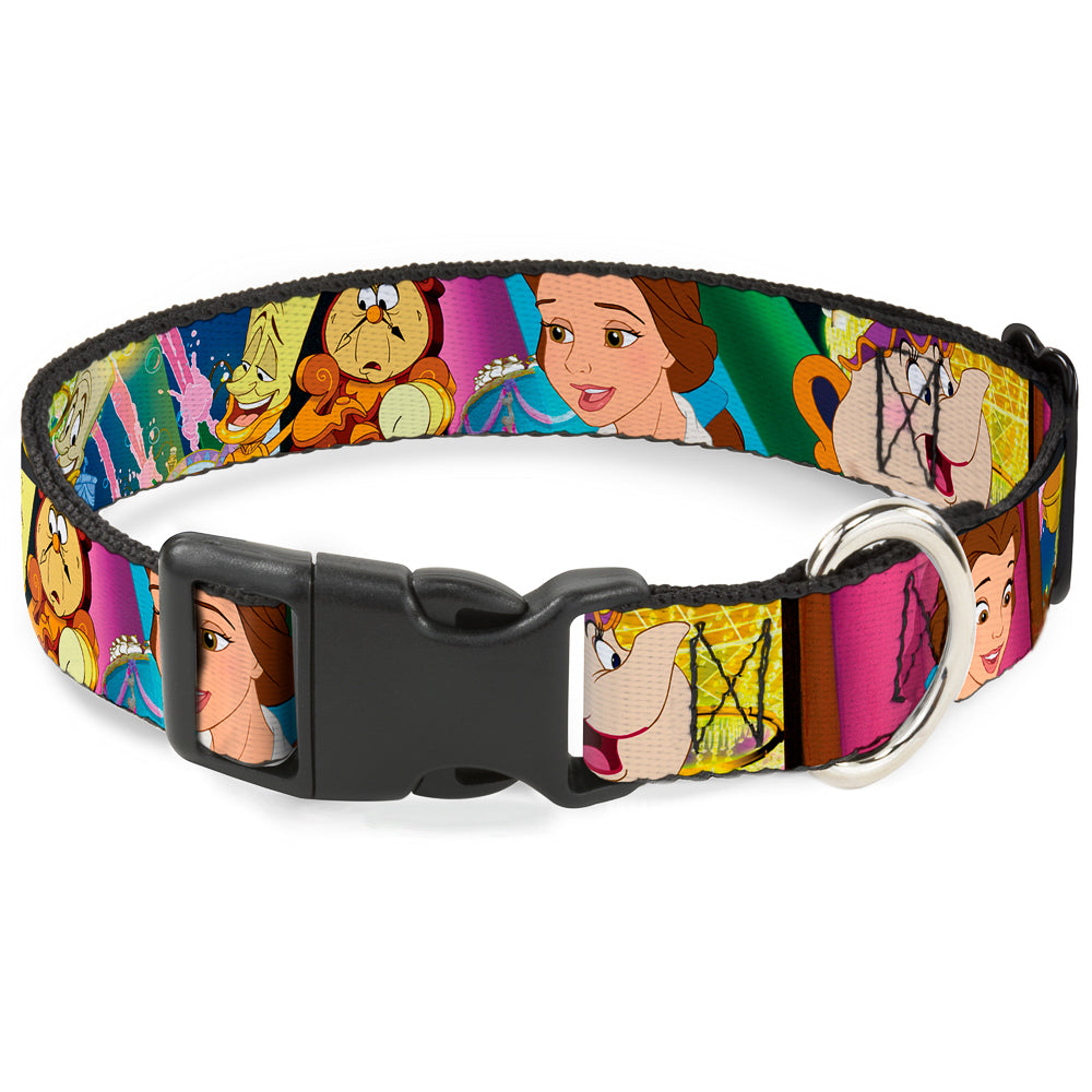 Plastic Clip Collar - Beauty & the Beast Be Our Guest Scenes Dog Collars Plastic Clip Side Release Disney