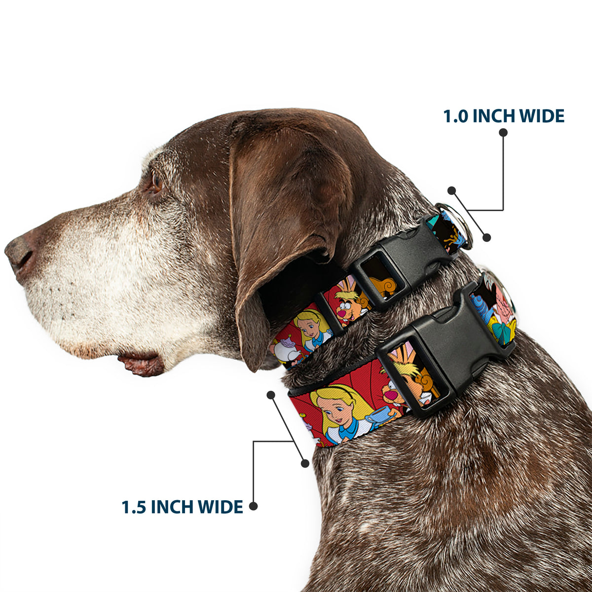 Plastic Clip Collar - Mad Hatter's Tea Party Poses Dog Collars Plastic Clip Side Release Disney