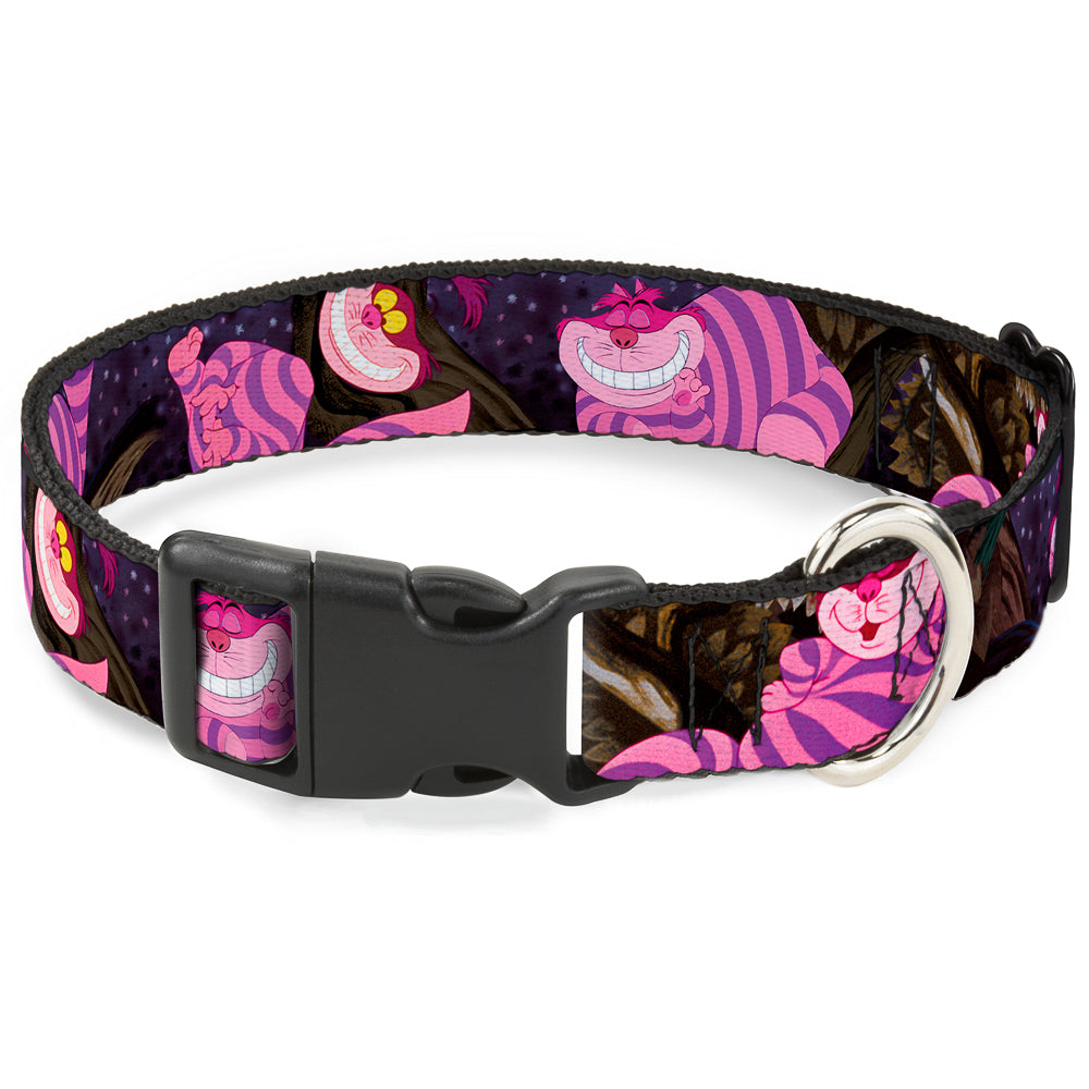 Plastic Clip Collar - Cheshire Cat Tree Poses Dog Collars Plastic Clip Side Release Disney