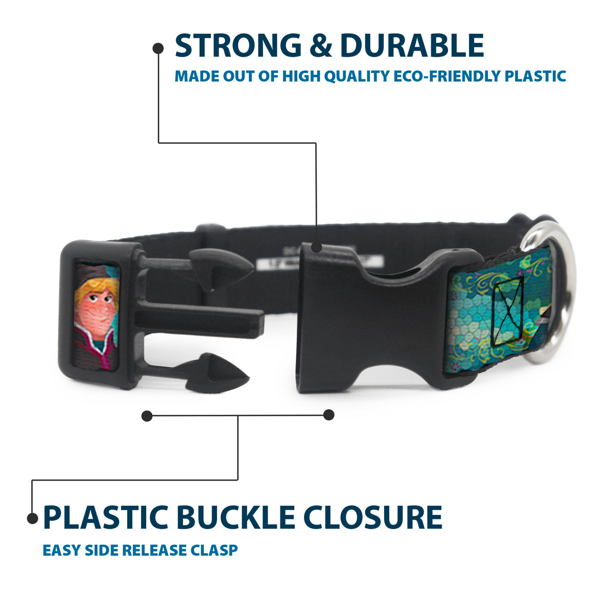 Plastic Clip Collar - Anna & Hans/Anna & Kristoff Poses Dog Collars Plastic Clip Side Release Disney