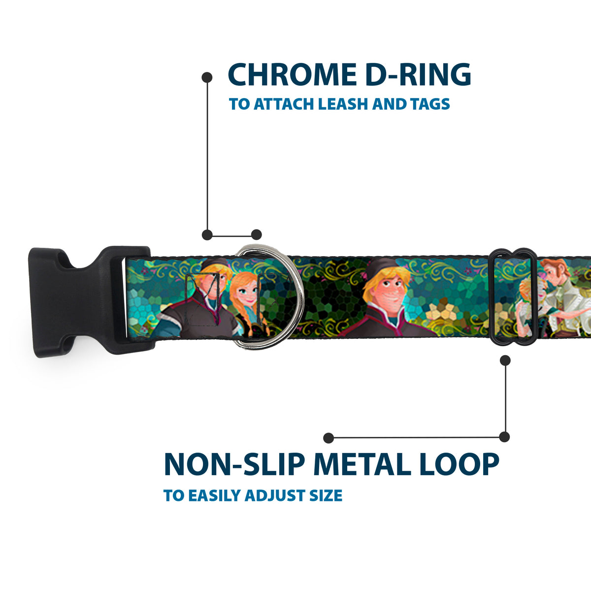 Plastic Clip Collar - Anna & Hans/Anna & Kristoff Poses Dog Collars Plastic Clip Side Release Disney
