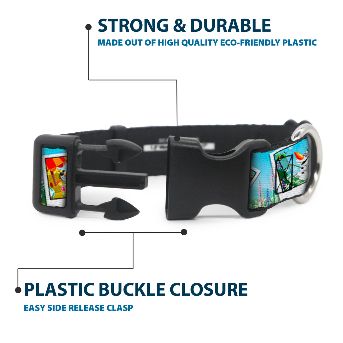Plastic Clip Collar - Olaf Summertime Snapshots Dog Collars Plastic Clip Side Release Disney