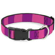 Plastic Clip Collar - Cheshire Cat Stripe Pink/Purple Dog Collars Plastic Clip Side Release Disney