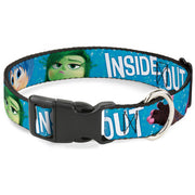 Plastic Clip Collar - INSIDE OUT 6-Character Pose Sparkle Blue/White Dog Collars Plastic Clip Side Release Disney