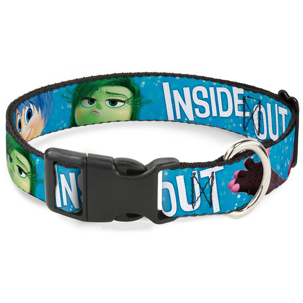 Plastic Clip Collar - INSIDE OUT 6-Character Pose Sparkle Blue/White Dog Collars Plastic Clip Side Release Disney