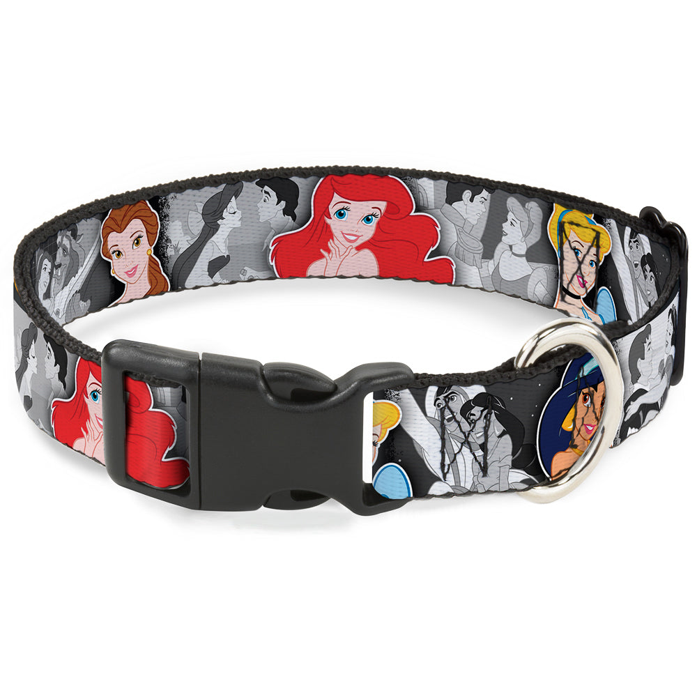 Plastic Clip Collar - Princess Pose/Princess & Prince Scene Grays/Multi Color Dog Collars Plastic Clip Side Release Disney