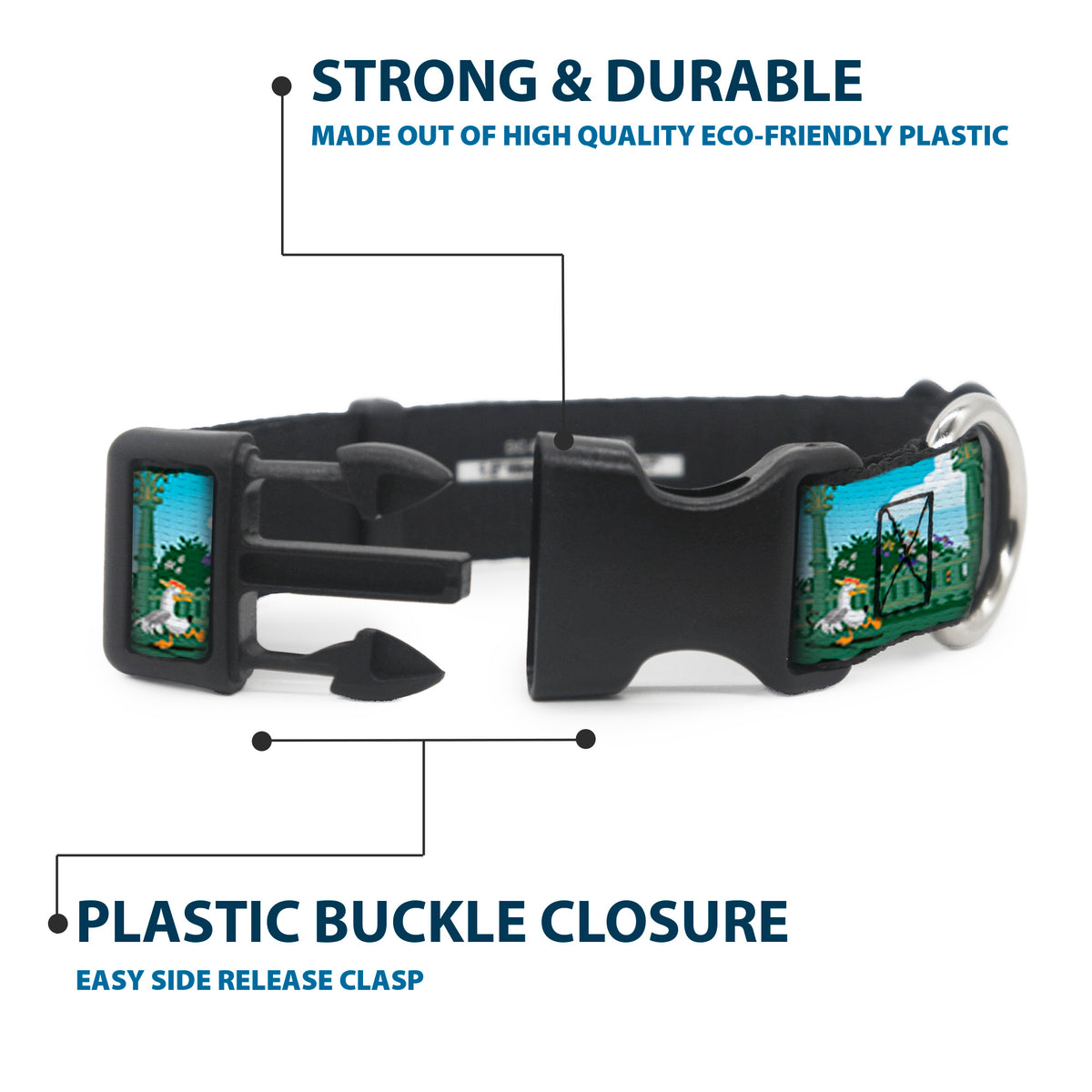 Plastic Clip Collar - Olaf Garden Scenes Dog Collars Plastic Clip Side Release Disney