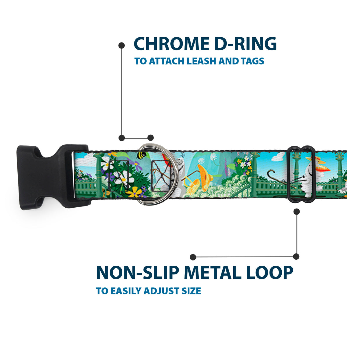 Plastic Clip Collar - Olaf Garden Scenes Dog Collars Plastic Clip Side Release Disney